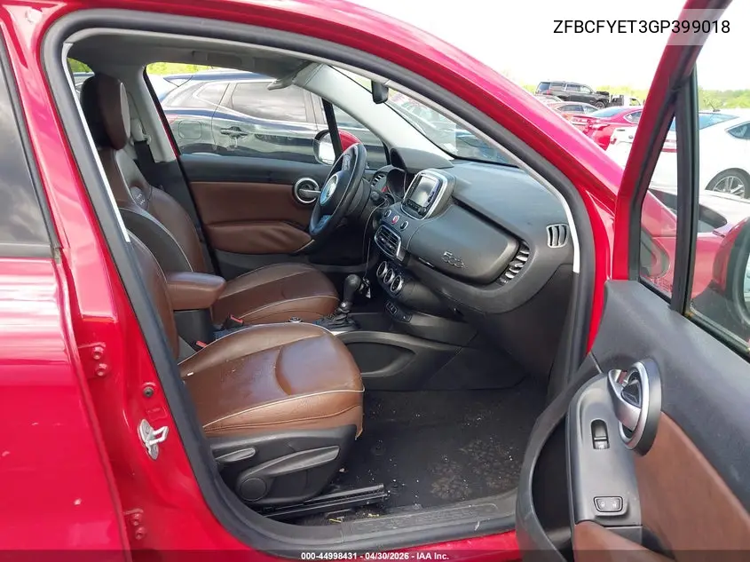 2016 Fiat 500X Trekking Plus VIN: ZFBCFYET3GP399018 Lot: 44998431