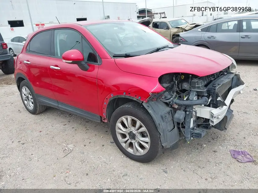 2016 Fiat 500X Easy VIN: ZFBCFYBT6GP389958 Lot: 45011850