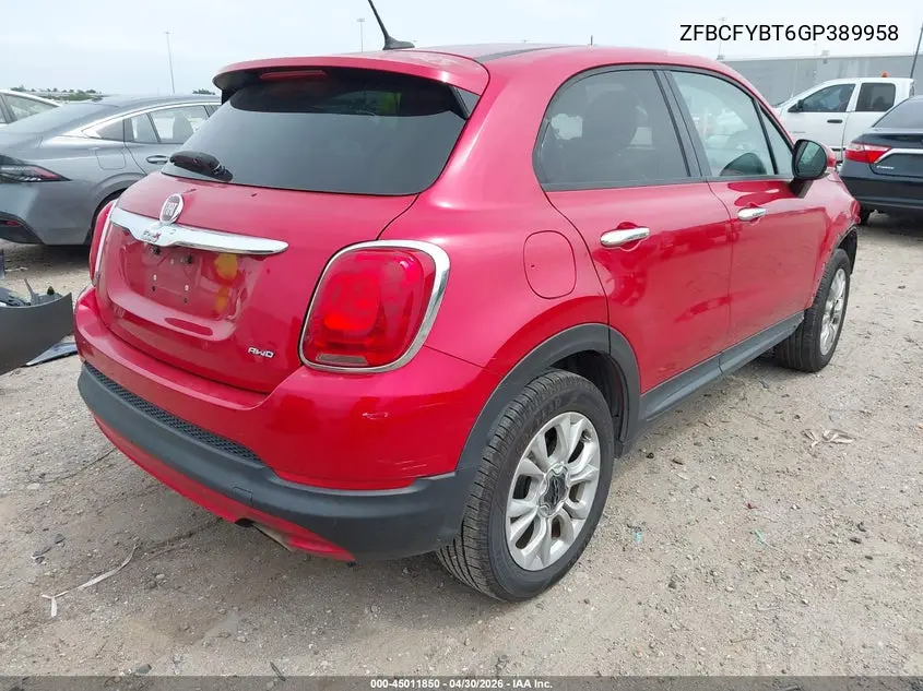 2016 Fiat 500X Easy VIN: ZFBCFYBT6GP389958 Lot: 45011850