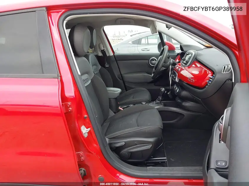 2016 Fiat 500X Easy VIN: ZFBCFYBT6GP389958 Lot: 45011850