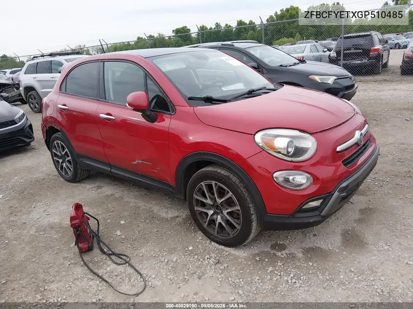 2016 Fiat 500X Trekking Plus VIN: ZFBCFYETXGP510485 Lot: 45029190