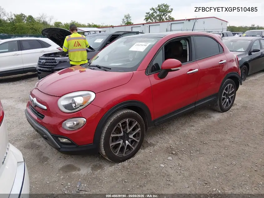 2016 Fiat 500X Trekking Plus VIN: ZFBCFYETXGP510485 Lot: 45029190
