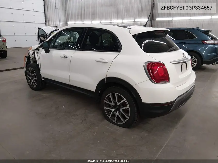 2016 Fiat 500X Trekking Plus VIN: ZFBCFYET0GP334557 Lot: 45141510