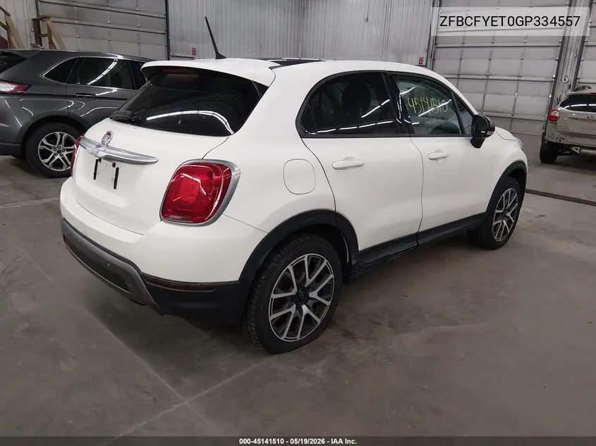 2016 Fiat 500X Trekking Plus VIN: ZFBCFYET0GP334557 Lot: 45141510