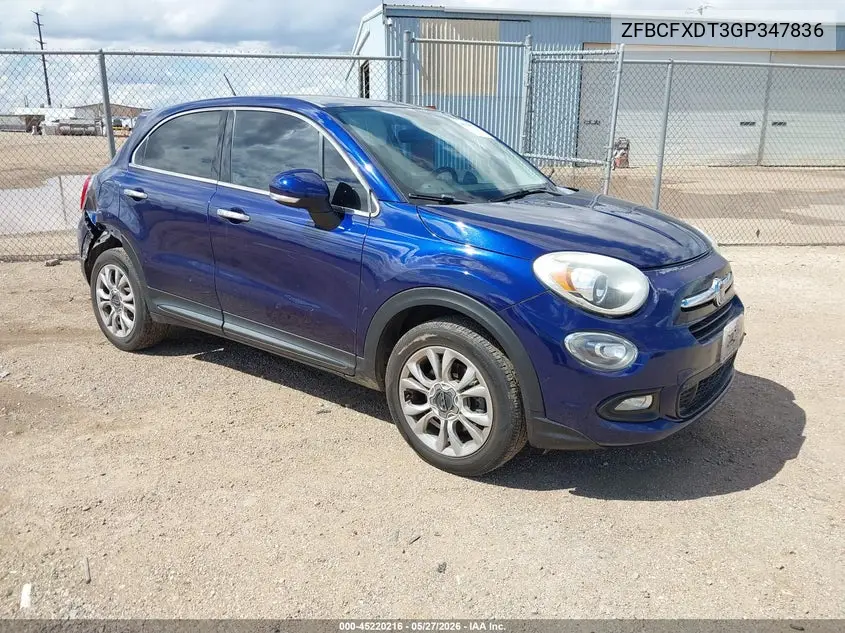 2016 Fiat 500X Lounge VIN: ZFBCFXDT3GP347836 Lot: 45220216