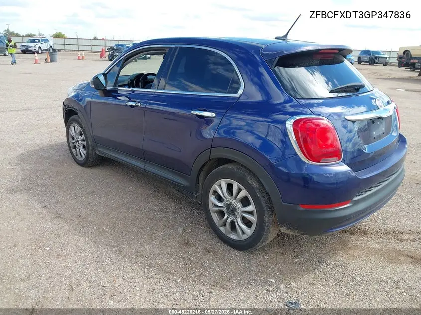 2016 Fiat 500X Lounge VIN: ZFBCFXDT3GP347836 Lot: 45220216