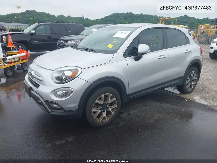 2016 Fiat 500X Trekking VIN: ZFBCFYCT4GP377483 Lot: 45315627