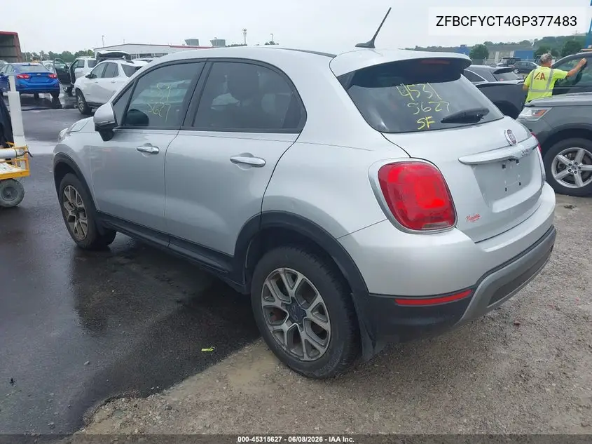 2016 Fiat 500X Trekking VIN: ZFBCFYCT4GP377483 Lot: 45315627