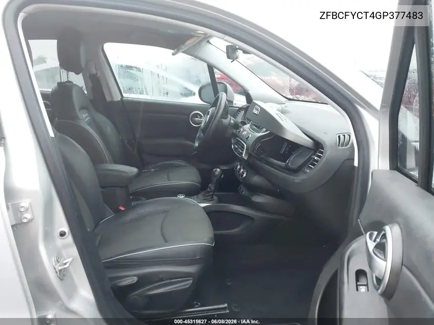 2016 Fiat 500X Trekking VIN: ZFBCFYCT4GP377483 Lot: 45315627