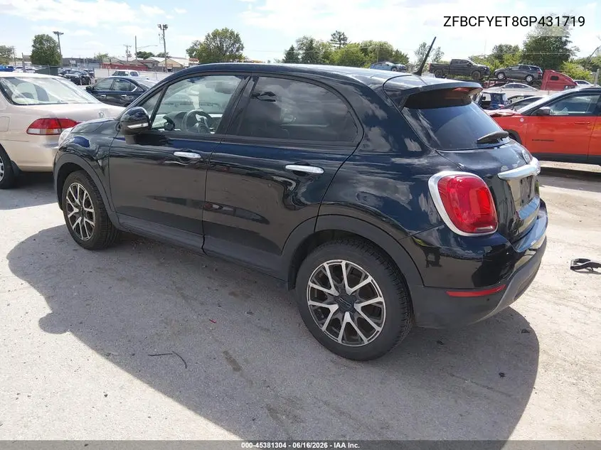 2016 Fiat 500X Trekking Plus VIN: ZFBCFYET8GP431719 Lot: 45381304
