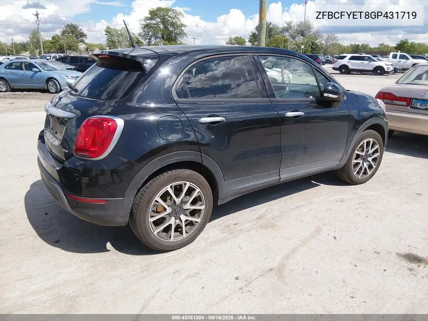 2016 Fiat 500X Trekking Plus VIN: ZFBCFYET8GP431719 Lot: 45381304
