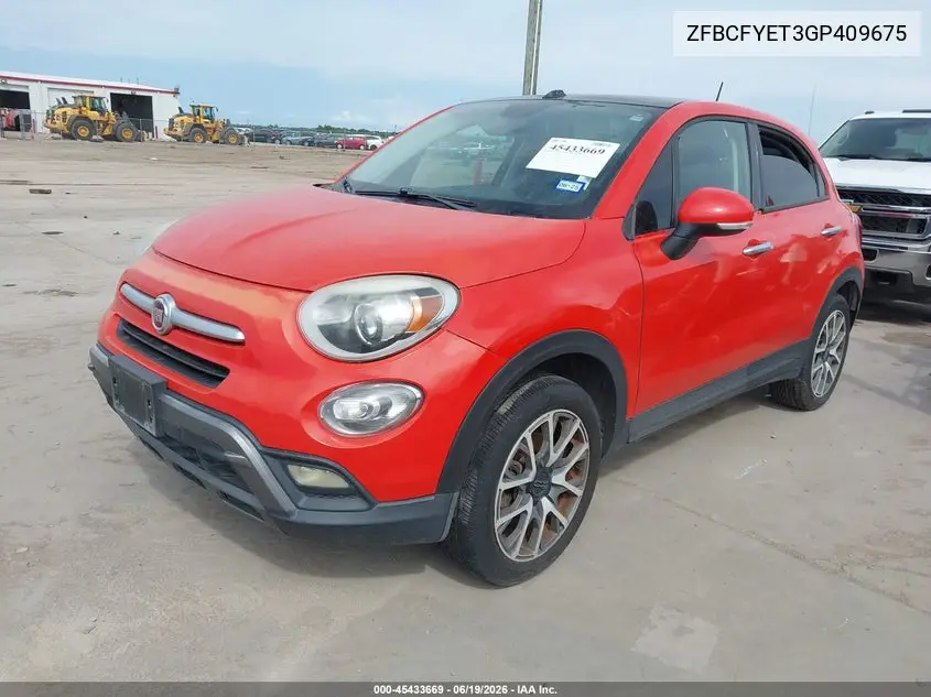 2016 Fiat 500X Trekking Plus VIN: ZFBCFYET3GP409675 Lot: 45433669