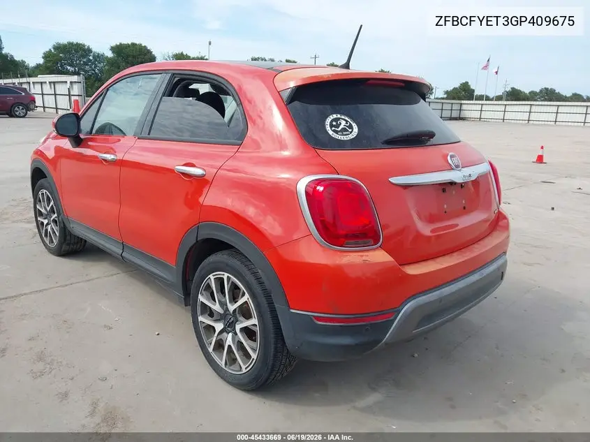2016 Fiat 500X Trekking Plus VIN: ZFBCFYET3GP409675 Lot: 45433669