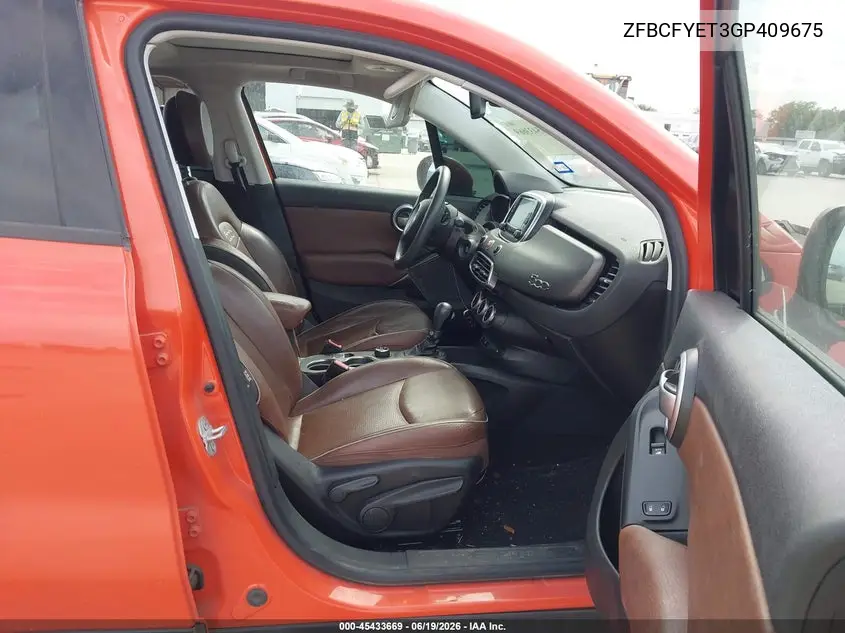 2016 Fiat 500X Trekking Plus VIN: ZFBCFYET3GP409675 Lot: 45433669