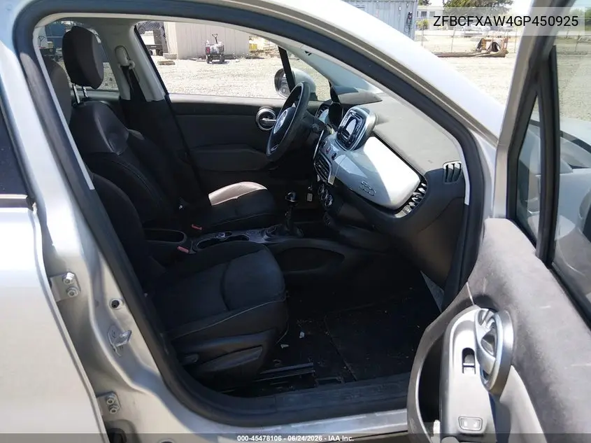 2016 Fiat 500X Pop VIN: ZFBCFXAW4GP450925 Lot: 45478106