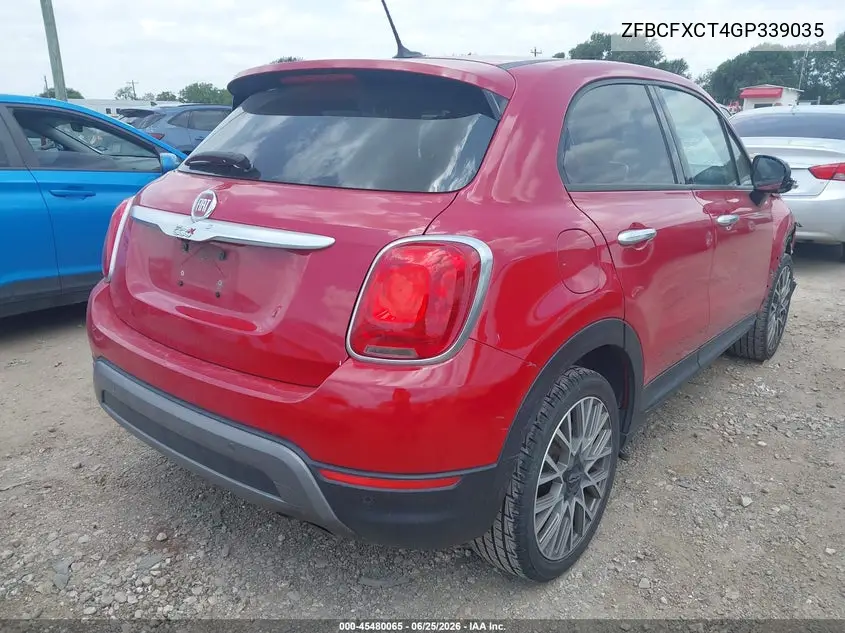 2016 Fiat 500X Trekking VIN: ZFBCFXCT4GP339035 Lot: 45480065