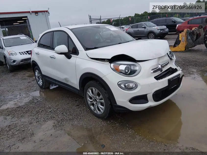 2016 Fiat 500X Easy VIN: ZFBCFXBT7GP366926 Lot: 45485902
