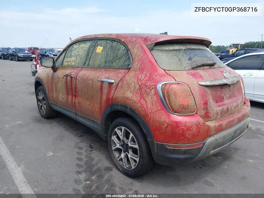 2016 Fiat 500X Trekking VIN: ZFBCFYCT0GP368716 Lot: 45545402