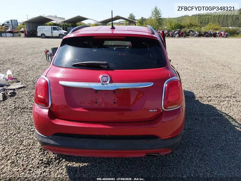 2016 Fiat 500X Lounge VIN: ZFBCFYDT0GP348321 Lot: 45546493