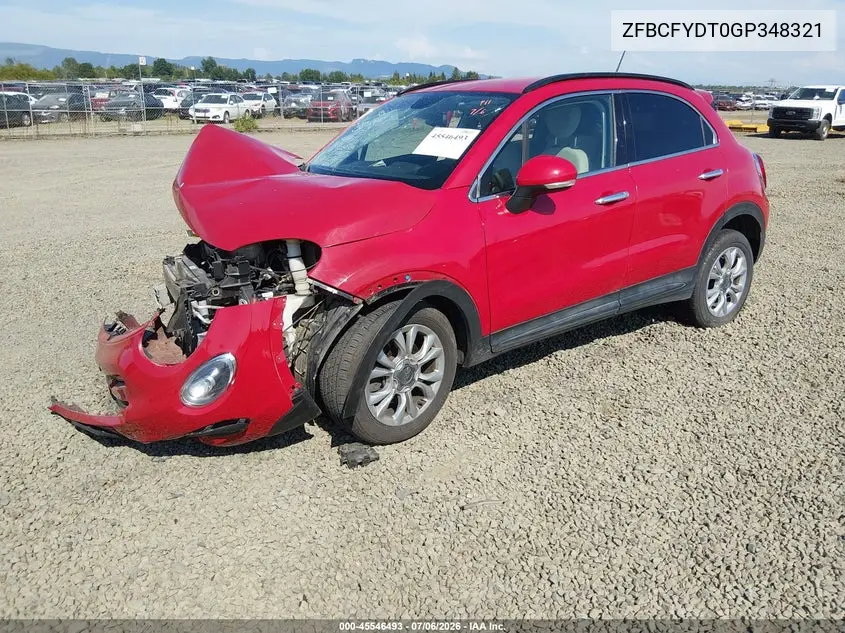 2016 Fiat 500X Lounge VIN: ZFBCFYDT0GP348321 Lot: 45546493
