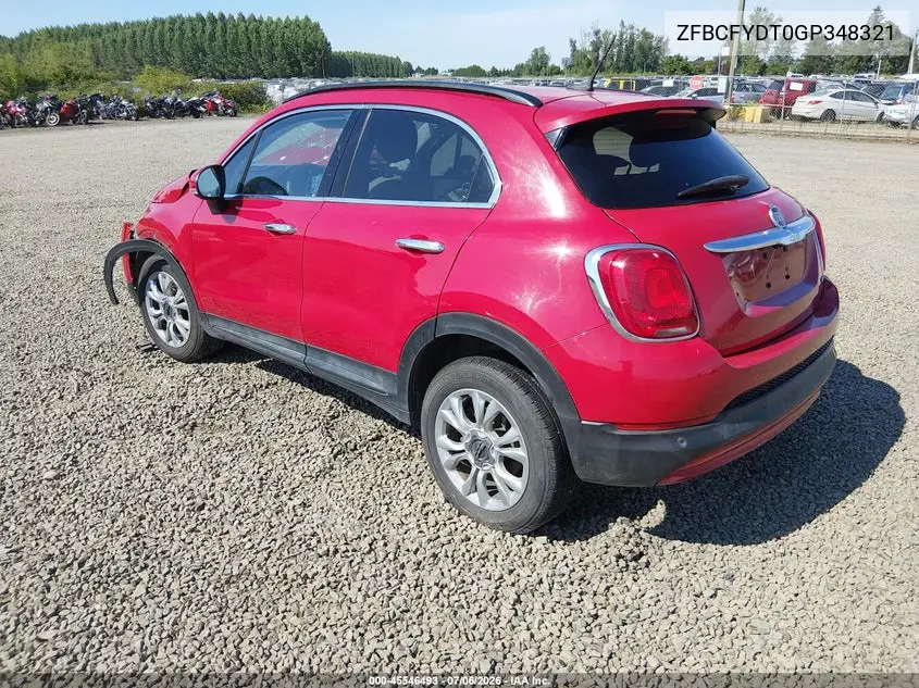 2016 Fiat 500X Lounge VIN: ZFBCFYDT0GP348321 Lot: 45546493