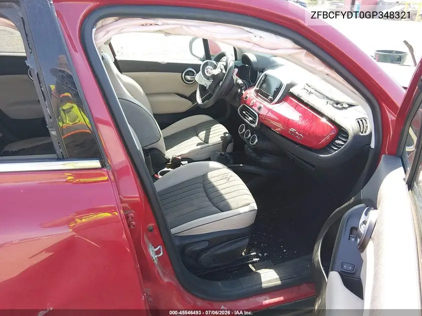 2016 Fiat 500X Lounge VIN: ZFBCFYDT0GP348321 Lot: 45546493