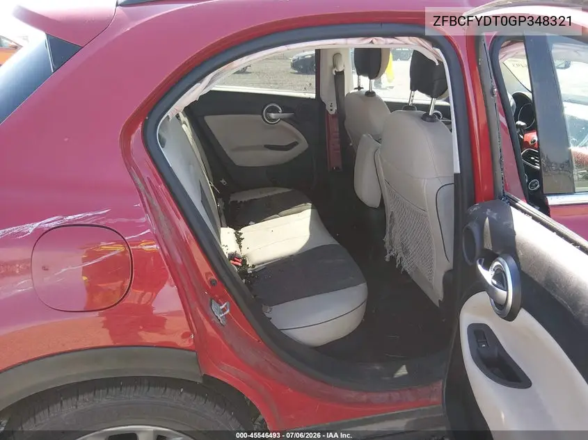 2016 Fiat 500X Lounge VIN: ZFBCFYDT0GP348321 Lot: 45546493