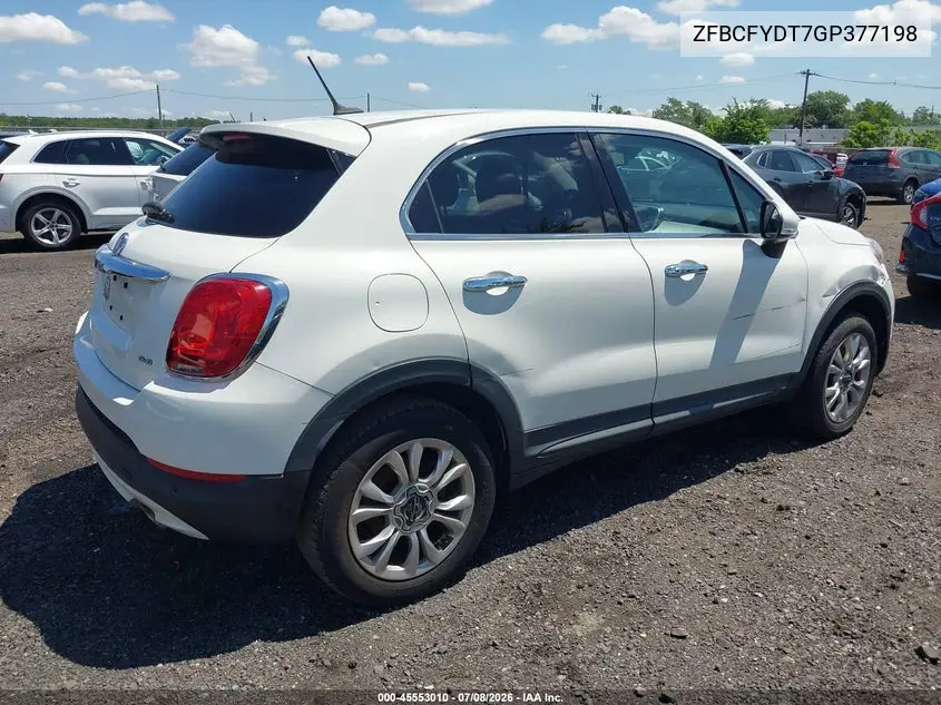 2016 Fiat 500X Lounge VIN: ZFBCFYDT7GP377198 Lot: 45553010