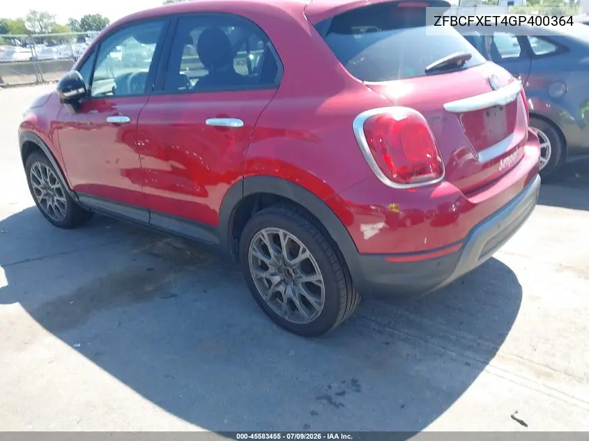 2016 Fiat 500X Trekking Plus VIN: ZFBCFXET4GP400364 Lot: 45583455