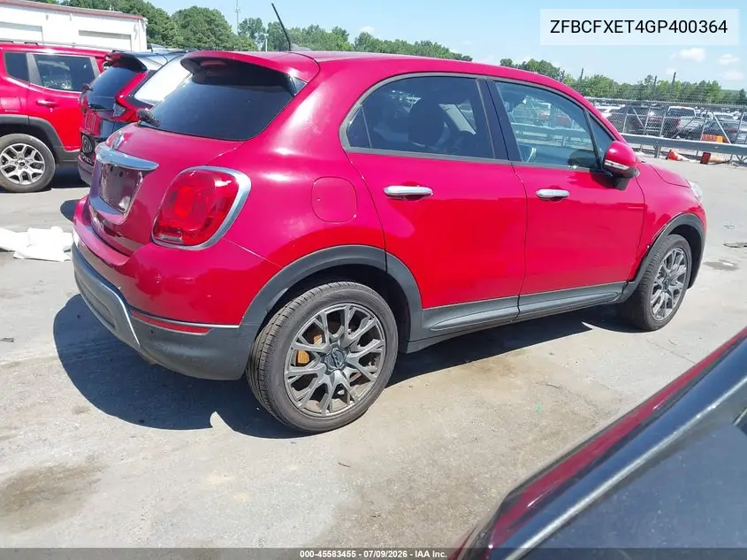 2016 Fiat 500X Trekking Plus VIN: ZFBCFXET4GP400364 Lot: 45583455