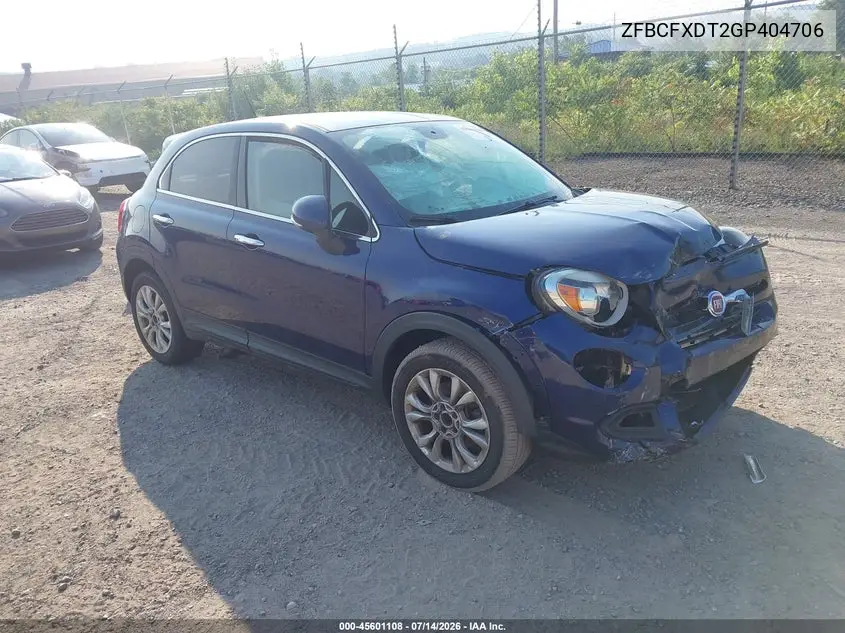 2016 Fiat 500X Lounge VIN: ZFBCFXDT2GP404706 Lot: 45601108