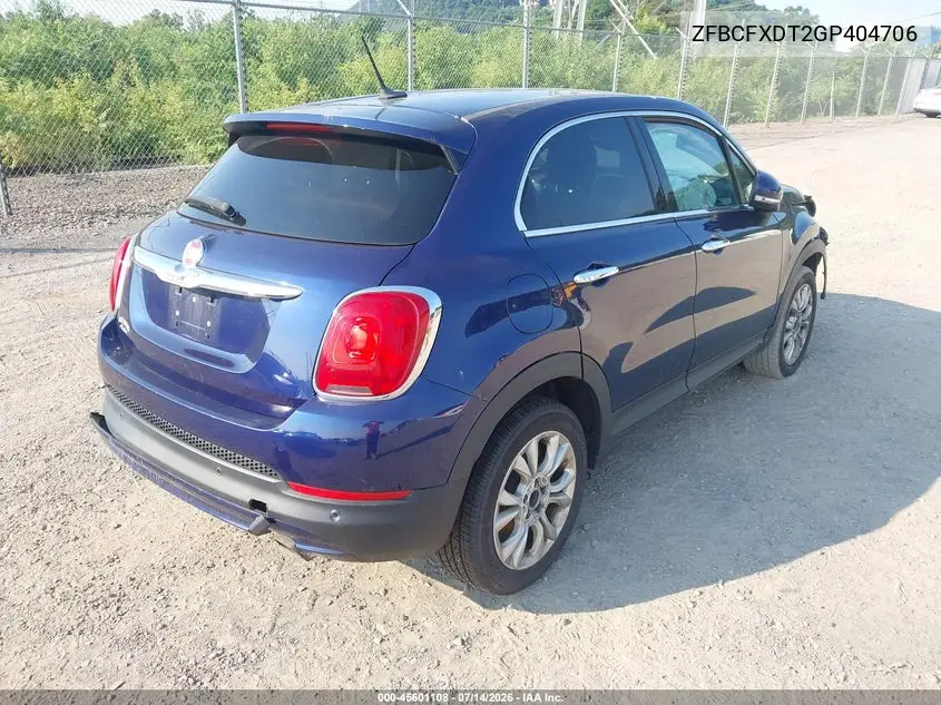 2016 Fiat 500X Lounge VIN: ZFBCFXDT2GP404706 Lot: 45601108