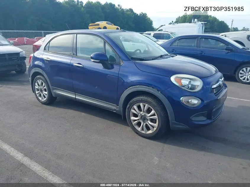 2016 Fiat 500X Easy VIN: ZFBCFXBT3GP351985 Lot: 45611824