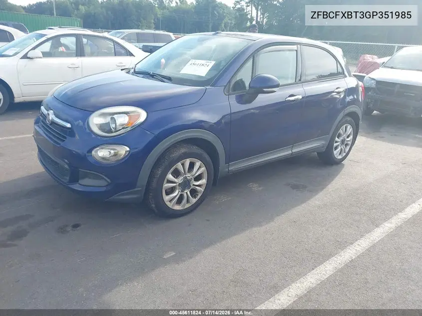 2016 Fiat 500X Easy VIN: ZFBCFXBT3GP351985 Lot: 45611824