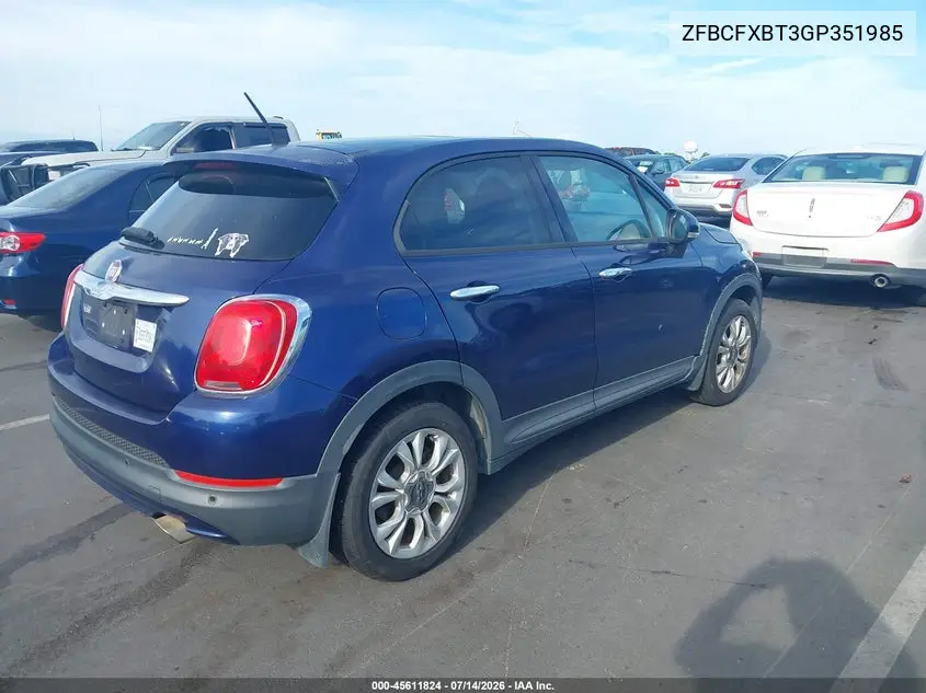 2016 Fiat 500X Easy VIN: ZFBCFXBT3GP351985 Lot: 45611824
