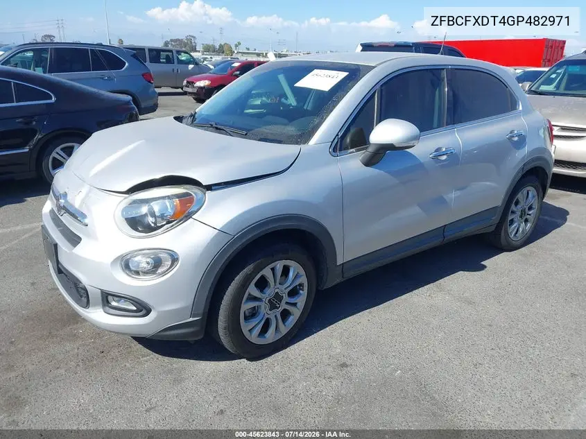 2016 Fiat 500X Lounge VIN: ZFBCFXDT4GP482971 Lot: 45623843