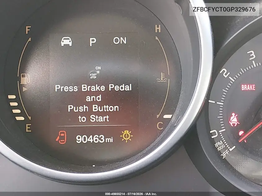 2016 Fiat 500X Trekking VIN: ZFBCFYCT0GP329676 Lot: 45655214