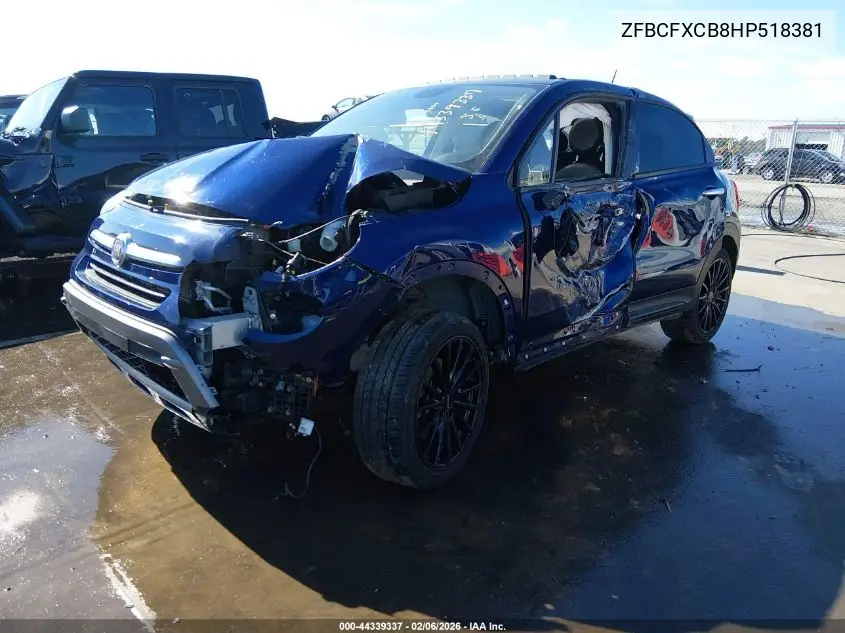 2017 Fiat 500X Trekking Fwd VIN: ZFBCFXCB8HP518381 Lot: 44339337