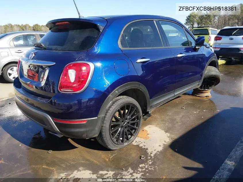 2017 Fiat 500X Trekking Fwd VIN: ZFBCFXCB8HP518381 Lot: 44339337