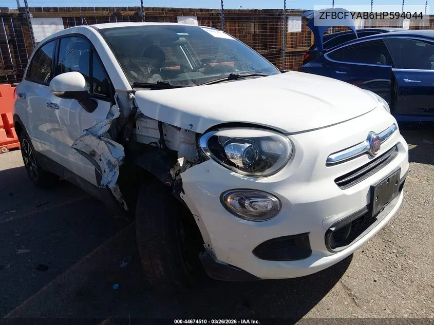 2017 Fiat 500X Pop Awd VIN: ZFBCFYAB6HP594044 Lot: 44674510
