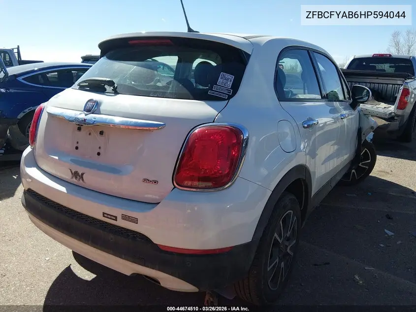 2017 Fiat 500X Pop Awd VIN: ZFBCFYAB6HP594044 Lot: 44674510