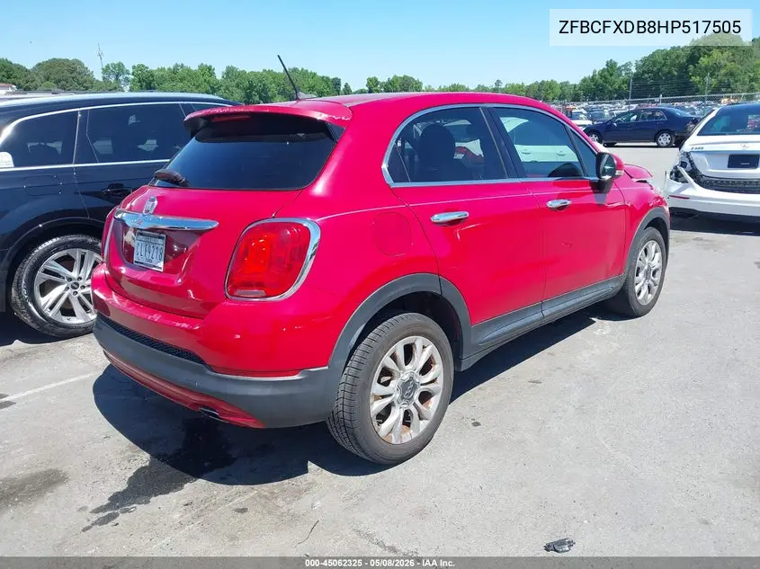 2017 Fiat 500X Lounge Fwd VIN: ZFBCFXDB8HP517505 Lot: 45062325