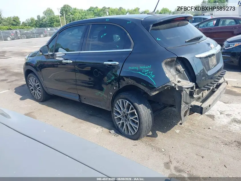 2017 Fiat 500X Lounge Fwd VIN: ZFBCFXDBXHP589273 Lot: 45319386