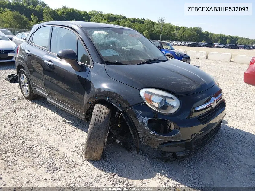 2017 Fiat 500X Pop Fwd VIN: ZFBCFXAB3HP532093 Lot: 45332487