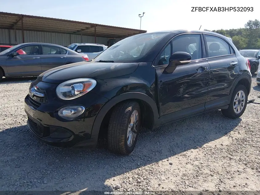 2017 Fiat 500X Pop Fwd VIN: ZFBCFXAB3HP532093 Lot: 45332487