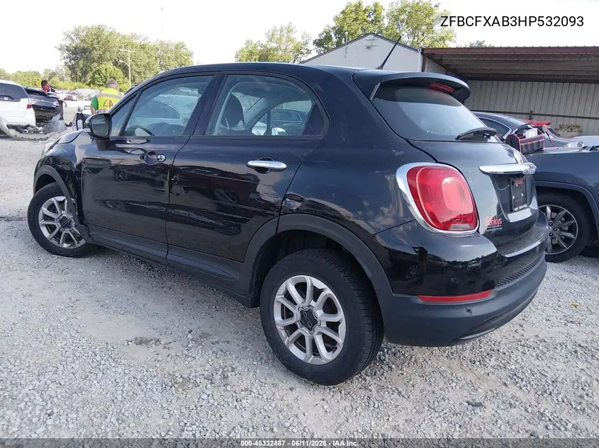 2017 Fiat 500X Pop Fwd VIN: ZFBCFXAB3HP532093 Lot: 45332487