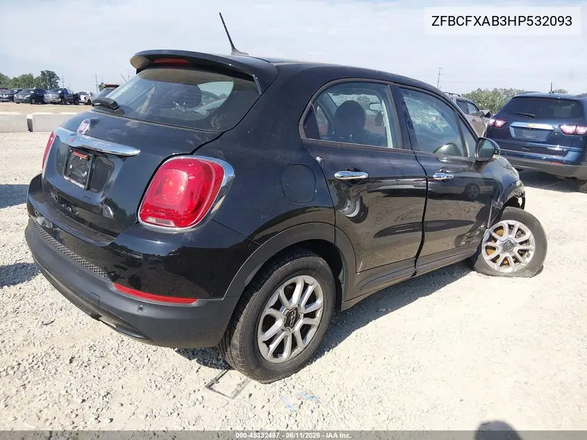 2017 Fiat 500X Pop Fwd VIN: ZFBCFXAB3HP532093 Lot: 45332487