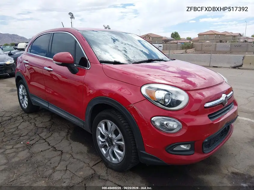 2017 Fiat 500X Lounge Fwd VIN: ZFBCFXDBXHP517392 Lot: 45480220