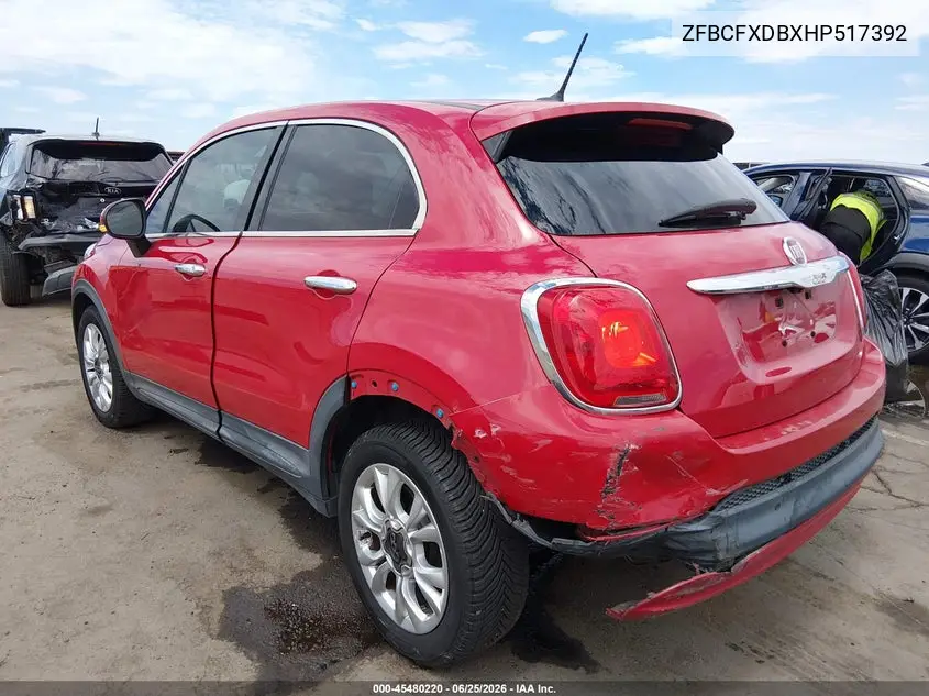 2017 Fiat 500X Lounge Fwd VIN: ZFBCFXDBXHP517392 Lot: 45480220