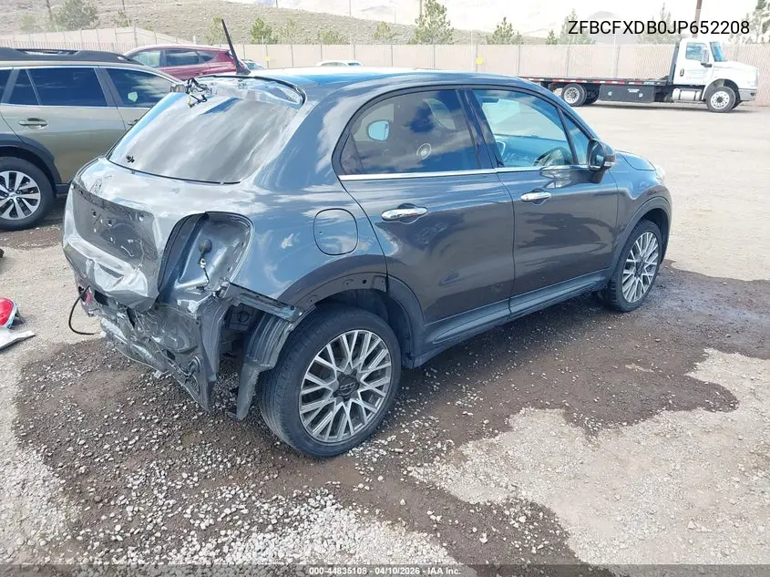 2018 Fiat 500X Lounge Fwd VIN: ZFBCFXDB0JP652208 Lot: 44835108